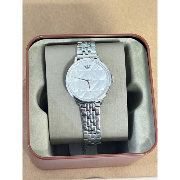 Emporio Armani AR11213 Women's Watch Modern Slim Silver Dial - Picture 1 of 5